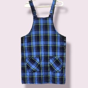 Zoey & Beth Blue & Green Plaid A line Strap Dress Overall Women's Large